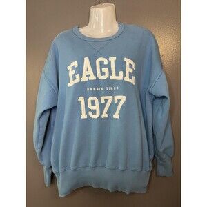 American Eagle Sweatshirt Womens XS Blue Eagle 1977 Graphic Crewneck Pullover
